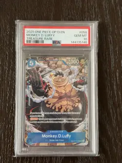 2025 ONE PIECE OP13-CARRYING ON HIS WILL TREASURE RARE MONKEY D. LUFFY PSA 10 - Image 1