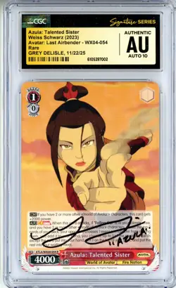 CGC Authentic Auto 10 Grey DeLisle Azula: Talented Sister ATLA/WX04-054 Rare - Image 1