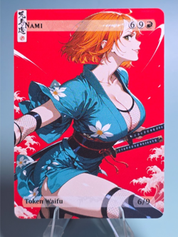 Nami, Waifu the Gathering, Custom Anime Waifu One Piece Trading Card - Image 1