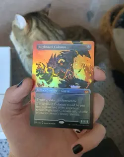 MTG: Blightsteel Colossus BORDERLESS FOIL, NM Double Masters CHASE Creature Card - Image 2