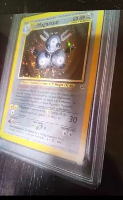 Magneton 10/64 GRADED 10 NEAR MINT PGC holo rare pokemon card old - Image 1