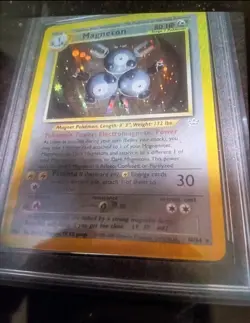 Magneton 10/64 GRADED 10 NEAR MINT PGC holo rare pokemon card old - Image 2