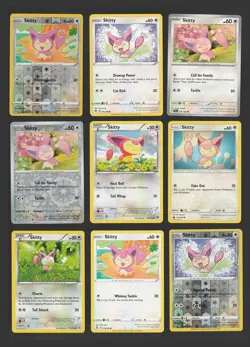 Skitty Pokemon Card Collection Set of 9 English Cards Holo Cute Vintage SM SV - Image 1