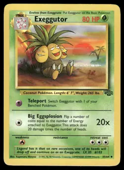 Pokemon Cards Exeggutor 35/64 Jungle WOTC Uncommon NM - Image 1