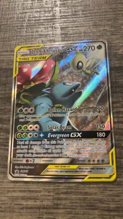 Pokemon Celebi & Venusaur GX SM167 Promo TAG TEAM Holo Card 270 HP English - Image 1