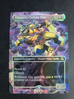 Leonardo, Cutting Edge (Borderless Foil) Rare MTG Ninja Turtles - Image 1