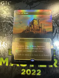MTG Double Masters 2X2 City Of Brass 403 Foil Rare Borderless Alt Art LP - Image 1