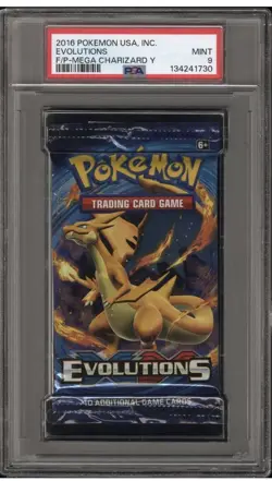 [PSA 9] 2016 Pokemon XY Evolutions Booster Pack Mega Charizard Artwork Mint - Image 2