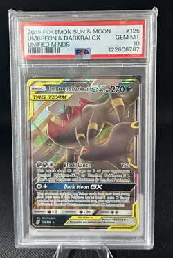 Pokemon TCG Umbreon & Darkrai Tag Team GX Unified Minds 125/236 PSA 10 - Image 1