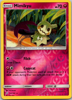 Pokemon Sun & Moon Team Up Mimikyu Reverse Holo Rare 112/181 NEAR MINT - Image 1