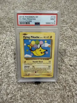 Pokemon TCG Flying Pikachu Evolutions #110/108 PSA 9 Regular Secret Rare 2016 - Image 1