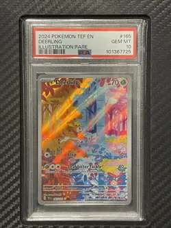 2024 PSA 10 Deerling #165 Illustration Rare Pokemon TCG S&V Temporal Forces - Image 1