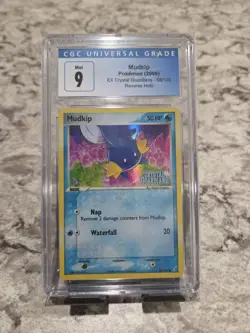 Pokemon Mudkip #58 Crystal Guardians Reverse Holo Stamped CGC 9 - Image 1
