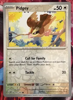 Pidgey 016/165 C 151 Pokemon Reverse Holo Near Mint - Image 1