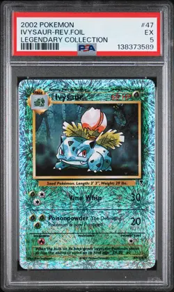 2002 POKEMON LEGENDARY COLLECTION #47 IVYSAUR-REVERSE FOIL PSA 5 - Image 1