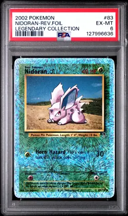 2002 POKEMON LEGENDARY COLLECTION #83 NIDORAN-REVERSE FOIL PSA 6 - Image 1
