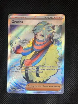 Pokemon Grusha Trainer Supporter Full Art Ultra Rare Holo 253/193 Sv02 English - Image 1