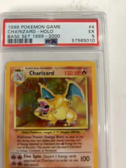 Pokemon Charizard Base Set "4th Print" 1999-2000 Holo Rare #4 PSA 5 - Image 2