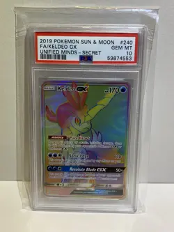 Pokemon Keldeo GX Unified Minds Secret Rare Full Art #240 PSA 10 Gem Mint - Image 1