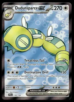 Pokemon TCG SV09: Journey Together #178/159 Dudunsparce ex Holo NM - Image 1