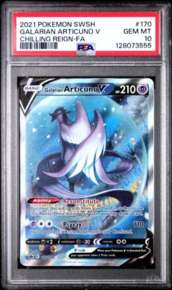 Pokemon Galarian Articuno V 170/198 Alt Art Chilling Reign PSA 10 Gem Mint! - Image 1