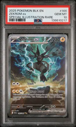 2025 POKEMON BLK EN-BLACK BOLT SPECIAL ILLUSTRATION RARE #166 ZEKROM EX PSA 10 - Image 1