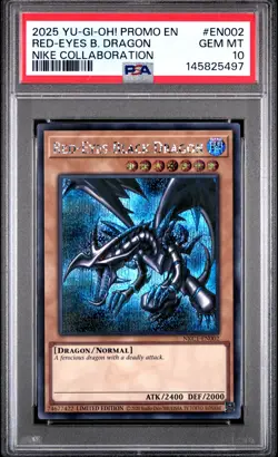 2025 YU-GI-OH! NIKE COLLABORATION PROMO #EN002 RED-EYES BLACK DRAGON PSA 10 - Image 1