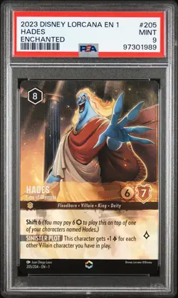 2023 DISNEY LORCANA EN 1-THE FIRST CHAPTER #205 HADES - KING OF OLYMPUS PSA 9 - Image 1