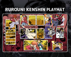 UA Card Rurouni Kenshin Union Arena Red mat Gaming Desk Playmat - Image 1
