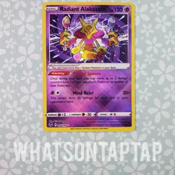 Pokemon Card Radiant Alakazam 059/195 Radiant Rare Sword Shield Silver Tempest - Image 1