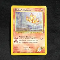 Pokemon TCG Blaine's Moltres Gym Heroes Holo Rare Card 11/132 - Image 1