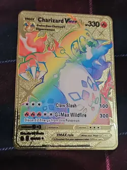 Charizard VMAX Golden Rainbow HP330 Fan Art Card Pokemon - Image 1