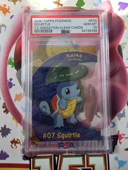 PSA 10 – 2000 Topps Pokemon TV Animation Clear Card Squirtle #PC4 – Low Pop - Image 2