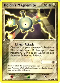 Pokemon TCG EX Delta Species Holon's Magnemite Common Card 70/113 HEAVY DMG - Image 1
