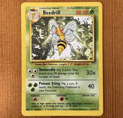 Beedrill 17/102, NM Non-Holo Rare, Base Set Unlimited, WotC Pokemon Vintage Card - Image 1