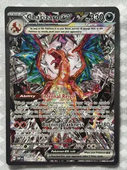 Charizard ex SIR 223/197 SV03: Obsidian Flames Holo NM With Card Protector Case - Image 3