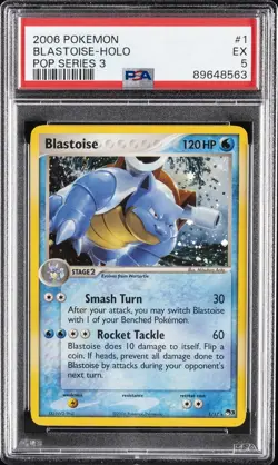 2006 POKEMON POP SER 3 #1 BLASTOISE-HOLO PSA 5 - Image 1