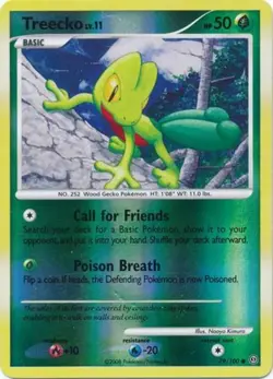 Moderately Played Treecko - 79/100 - Common - Reverse Holo Pokemon Stormfront - Image 1