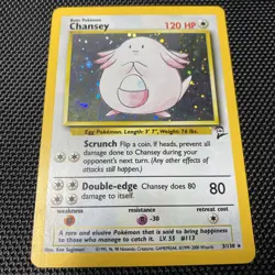 Chansey Holo #3/130 Double Swirl Base Set 2 Pokemon Holo LP/NM - Image 1