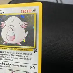 Chansey Holo #3/130 Double Swirl Base Set 2 Pokemon Holo LP/NM - Image 3