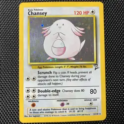 Chansey Holo #3/130 Double Swirl Base Set 2 Pokemon Holo LP/NM - Image 5