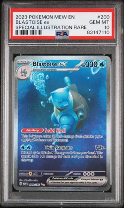 2023 POKEMON MEW EN-151 SPECIAL ILLUSTRATION RARE #200 BLASTOISE EX PSA 10 - Image 1
