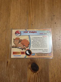 Vulpix #37 Blue Label First Edition Topps Pokemon 1999 - Good Condition - Image 2