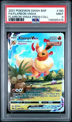Pokemon Flareon VMAX Premium Coll. Full Alt Art Promo SWSH 180 PSA 9 Mint - Image 1
