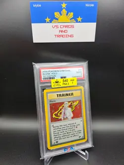 2000 POKEMON GYM CHALLENGE 1ST EDITION BLAINE HOLO #17 PSA 2 - Image 1