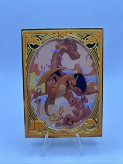 Pokemon Chinese Mengka Charizard Charmeleon Charmander Gold Frame Case Hit /288 - Image 1