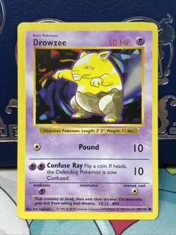 DROWZEE 49/102 SHADOWLESS POKEMON 1999 BASE SET NM - Image 1