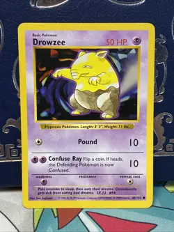 DROWZEE 49/102 SHADOWLESS POKEMON 1999 BASE SET NM - Image 3
