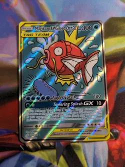 Pokemon Magikarp & Wailord GX 161/181 NM-/LP+ Sun & Moon Team Up (Full Art) - Image 1