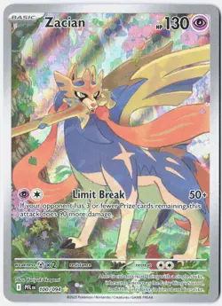 Pokemon Zacian Holo Illustration Rare ME02: Phantasmal Flames 100/094 NM - Image 1